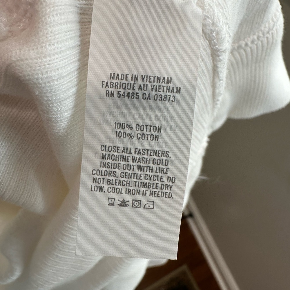 Aerie Women's White Waffle Henley Hoodie - Picture 7 of 8